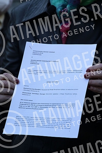 The Democratic Party and the Assembly of Free Serbia held a joint press conference in front of the Ministry of Health and Of the Republic Public Prosecutor's Office, and the topic of the conference was the filing of criminal charges against the Prime