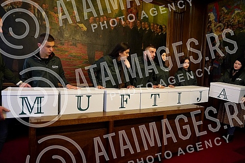 The Party of Justice and Reconciliation handed over the list for the parliamentary elections to the MUFTI'S TAX - Party of Justice and Reconciliation - Usame Zukorlic and certified statements of voters who support her at the seat of the Republic Elec