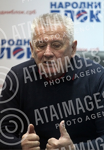 Press conference by President of New Serbia Velimir Ilic.Konferencija za medije predsednika Nove Srbije Velimira Ilica.