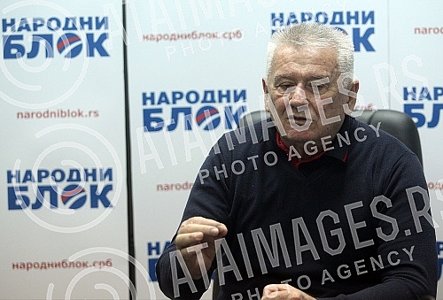 Press conference by President of New Serbia Velimir Ilic.Konferencija za medije predsednika Nove Srbije Velimira Ilica.