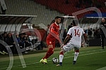 The football players of the national teams of Serbia and Qatar are playing a friendly match at the Rajko Mitic Stadium.Fudbaleri reprezentacija Srbije i Katara na stadionu Rajko Mitic igraju prijateljski mec.