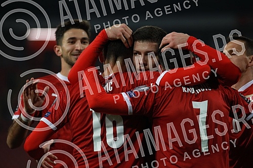 The football players of the national teams of Serbia and Qatar are playing a friendly match at the Rajko Mitic Stadium.Fudbaleri reprezentacija Srbije i Katara na stadionu Rajko Mitic igraju prijateljski mec.
