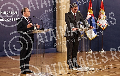 In the Presidency of Serbia, a meeting was held between President Aleksandar Vucic and the European Commissioner for Neighborhood and Enlargement Oliver Varhelyi. U Predsednistvu Srbije odrzan sastanak predsednika Aleksandra Vucica s evropskim kome