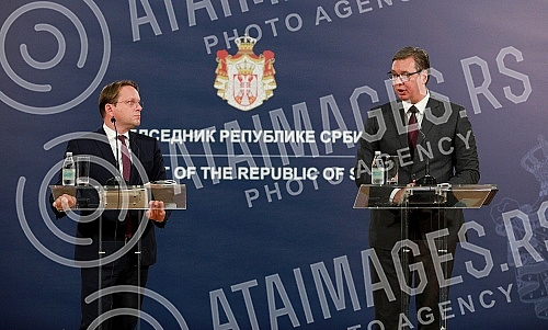 In the Presidency of Serbia, a meeting was held between President Aleksandar Vucic and the European Commissioner for Neighborhood and Enlargement Oliver Varhelyi. U Predsednistvu Srbije odrzan sastanak predsednika Aleksandra Vucica s evropskim kome