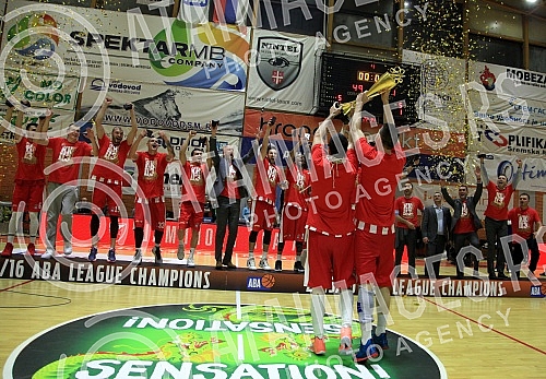 ABA League playoffs final game 3 between Mega Leks and Crvena Zvezda Telekom played at Pinki sports hall. Treca utakmica finala plej ofa ABA lige izmedju kosarkasa Mega Leks i Crvene zvezde Telekom odigrana u hali Pinki.