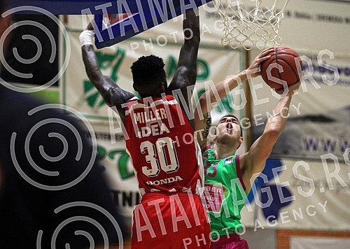 ABA League playoffs final game 3 between Mega Leks and Crvena Zvezda Telekom played at Pinki sports hall. Treca utakmica finala plej ofa ABA lige izmedju kosarkasa Mega Leks i Crvene zvezde Telekom odigrana u hali Pinki.