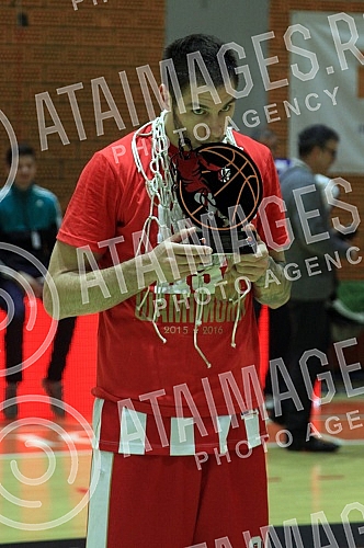 ABA League playoffs final game 3 between Mega Leks and Crvena Zvezda Telekom played at Pinki sports hall. Treca utakmica finala plej ofa ABA lige izmedju kosarkasa Mega Leks i Crvene zvezde Telekom odigrana u hali Pinki.