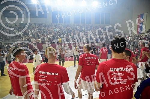 The second match of the finals of the Serbian Super League between KK FMP Meridian and KK Crvena zvezda mts was played in FMP Arena in Zeleznik.Drugi mec finala Superlige Srbije izmedju KK FMP Meridian i KK Crvena zvezda mts odigrana je u FMP Areni