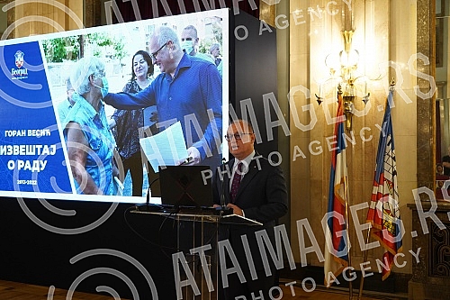 A press conference of the Deputy Mayor of Belgrade, Goran Vesic, was held in the Ceremonial Hall of the Old Palace, where he presented the results of the work of the city government.U Svecanoj sali Starog dvora odrzana je konferencija za novinare z