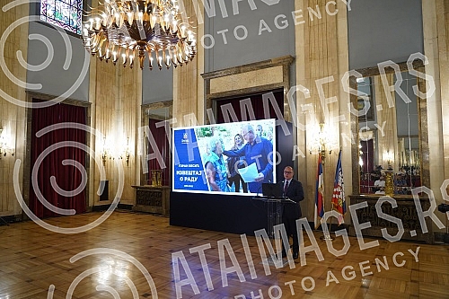 A press conference of the Deputy Mayor of Belgrade, Goran Vesic, was held in the Ceremonial Hall of the Old Palace, where he presented the results of the work of the city government.U Svecanoj sali Starog dvora odrzana je konferencija za novinare z