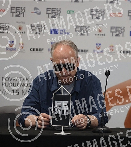 Press conference at the 49th Fest, where Miljen Kreka Kljakovic, winner of the 