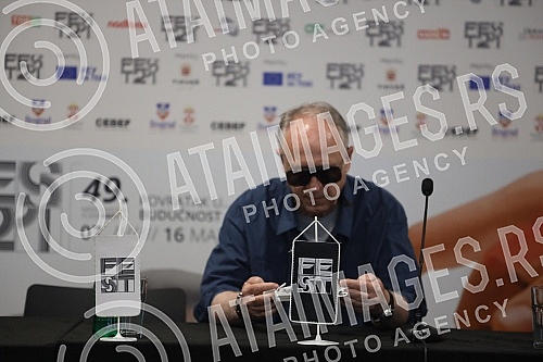 Press conference at the 49th Fest, where Miljen Kreka Kljakovic, winner of the 