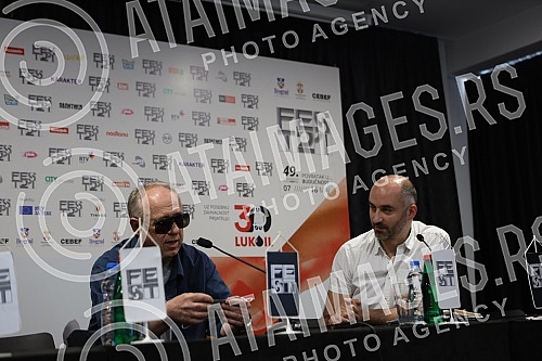 Press conference at the 49th Fest, where Miljen Kreka Kljakovic, winner of the 