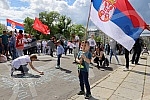 On the World Family Day, supporters of the Serbian movement Dveri gathered in front of the Assembly of Serbia for a 