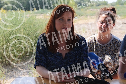 The press conference of the co-chair of the European Green Party and MEP of the Greens / EFA Thomas Weiss, Iva Markovic from the Right to Water Initiative and the representative of the association Bela caplja 1165 Ana Dzakic was held at the location 
