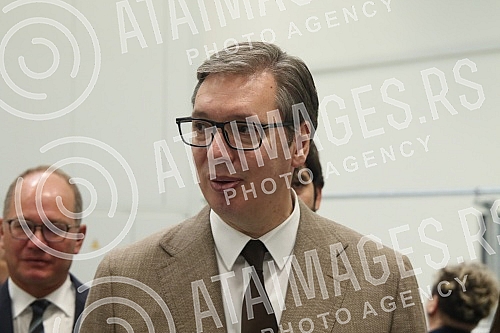 The President of the Republic of Serbia, Aleksandar Vucic, attendedthe opening ceremony of the new MTU Maintenance Serbia facility, where aircraft engine parts will be repaired.Predsednik Republike Srbije Aleksandar Vucic prisustvovao jeceremonij
