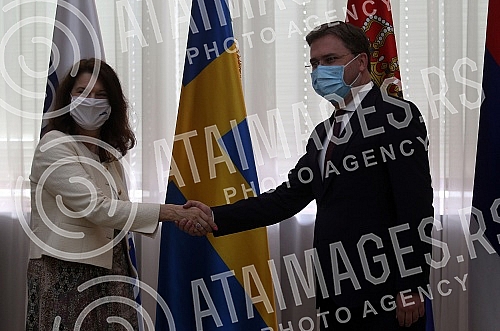 A meeting betweeneMinister for Foreign Affairs of Serbia Minister Nikola Selakovic and Minister for Foreign Affairs of  Sweden and OSCE Chairman-in-Office An Linde was held at the Palace of Serbia.U Palati Srbija odrzan je sastanak ministra spoljni