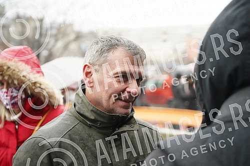 Gathering of citizens in front of the Sava Center who will join the protest and the blockade of the highway near the Sava Center with a request to ban the work of Rio Tinto in Serbia.Okupljanje gradjana ispred Sava centa  koji ce se pridruziti prot