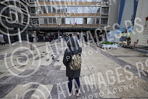 Students are not for sale - protest of students on the plateau near the Faculty of Philosophy.Studenti nisu na prodaju - protest studenata i studentkinja na platou kod Filozofskog fakulteta.