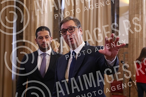 The President of the Republic of Serbia, Aleksandar Vucic, received the women's volleyball team of Serbia, which won the gold medal at the World Championship.Predsednik Republike Srbije Aleksandar Vucic primio je zensku  odbojkasku reprezentaciju S