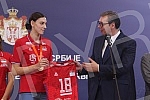 The President of the Republic of Serbia, Aleksandar Vucic, received the women's volleyball team of Serbia, which won the gold medal at the World Championship.Predsednik Republike Srbije Aleksandar Vucic primio je zensku  odbojkasku reprezentaciju S