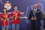 The President of the Republic of Serbia, Aleksandar Vucic, received the women's volleyball team of Serbia, which won the gold medal at the World Championship.Predsednik Republike Srbije Aleksandar Vucic primio je zensku  odbojkasku reprezentaciju S