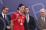 The President of the Republic of Serbia, Aleksandar Vucic, received the women's volleyball team of Serbia, which won the gold medal at the World Championship.Predsednik Republike Srbije Aleksandar Vucic primio je zensku  odbojkasku reprezentaciju S